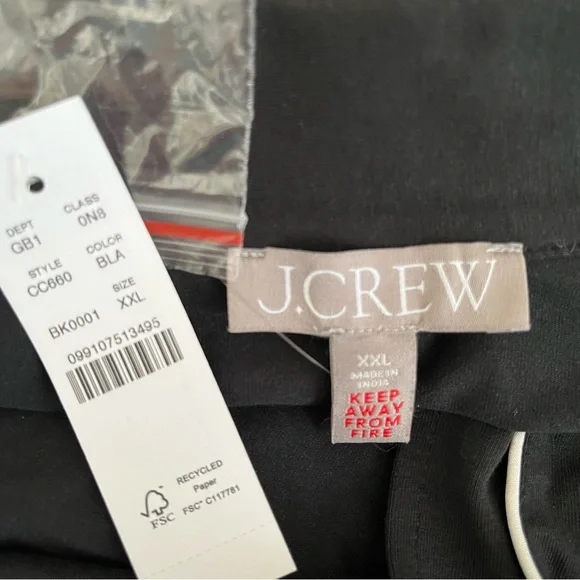 J. Crew Dreamy Cotton-Blend Pajama Top and Pant Set, Size XXL, Black White, NWT - Picture 8 of 12